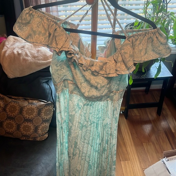 Lovely lifestyle print maxi size large. Rose Velvet. Pretty mint green/white - Picture 3 of 11